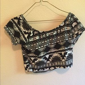 Black and White crop top